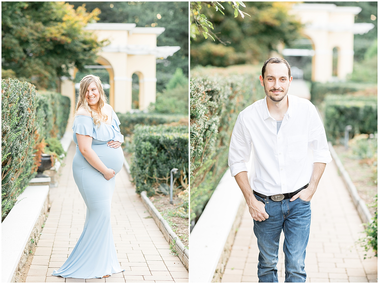 blue-ruffle-off-shoulder-dress-for-maternity-photos