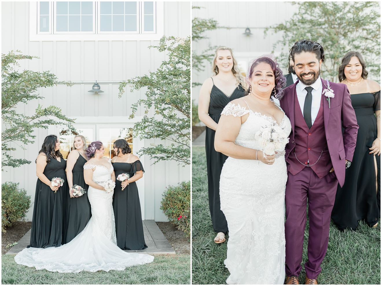 black-and-white-wedding-with-pops-of-purple