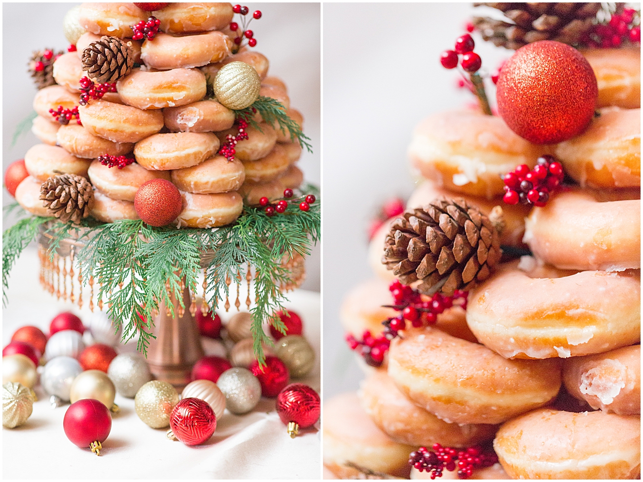 winter-wedding-donut-table-with-ornaments
