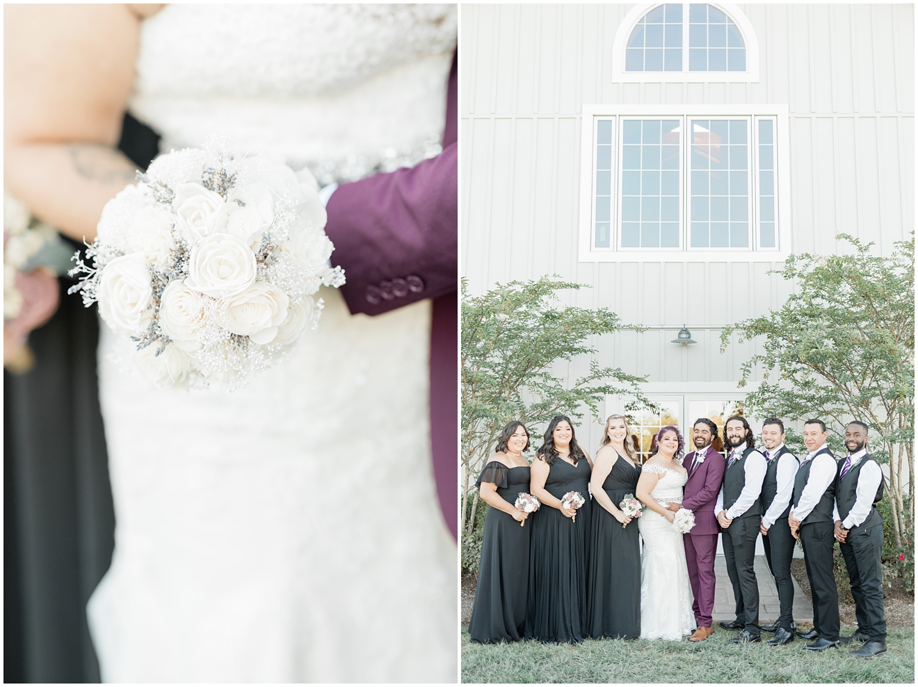 black-and-white-wedding-with-purple-accents